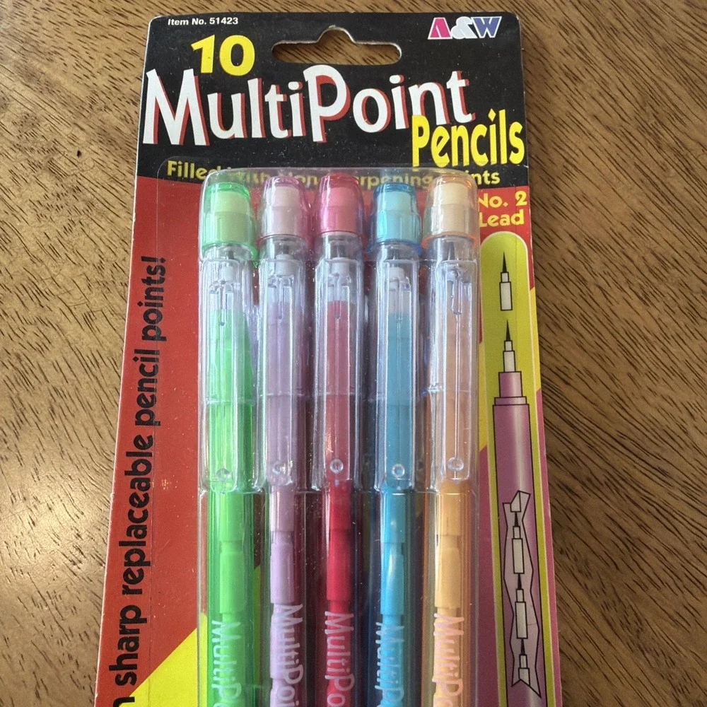 VTG A&W Multi Points‎ Pencils 2002 Colorful 10 Pack No. 2 Lead Non-Toxic 51423